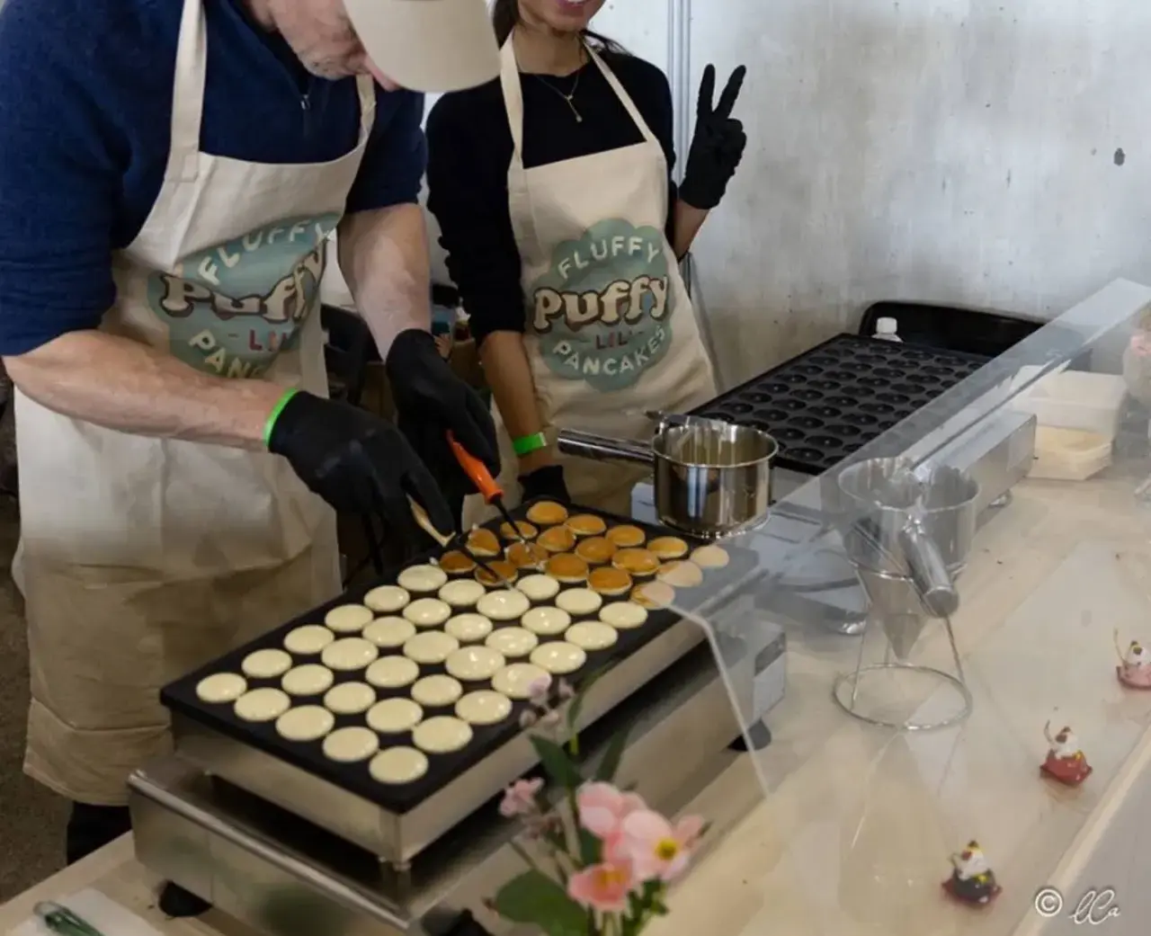 Stand FluffyPuffy — animation culinaire mini-pancakes et bubble waffles